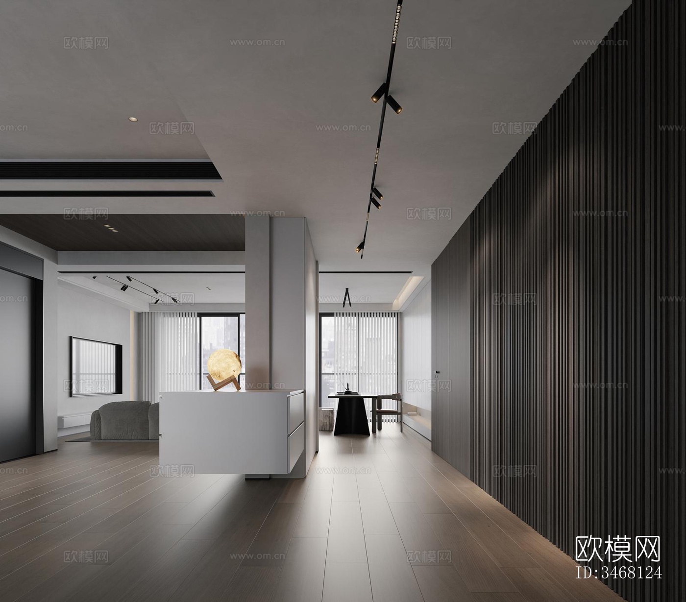 现代大平层效果图下载（渲染图14）