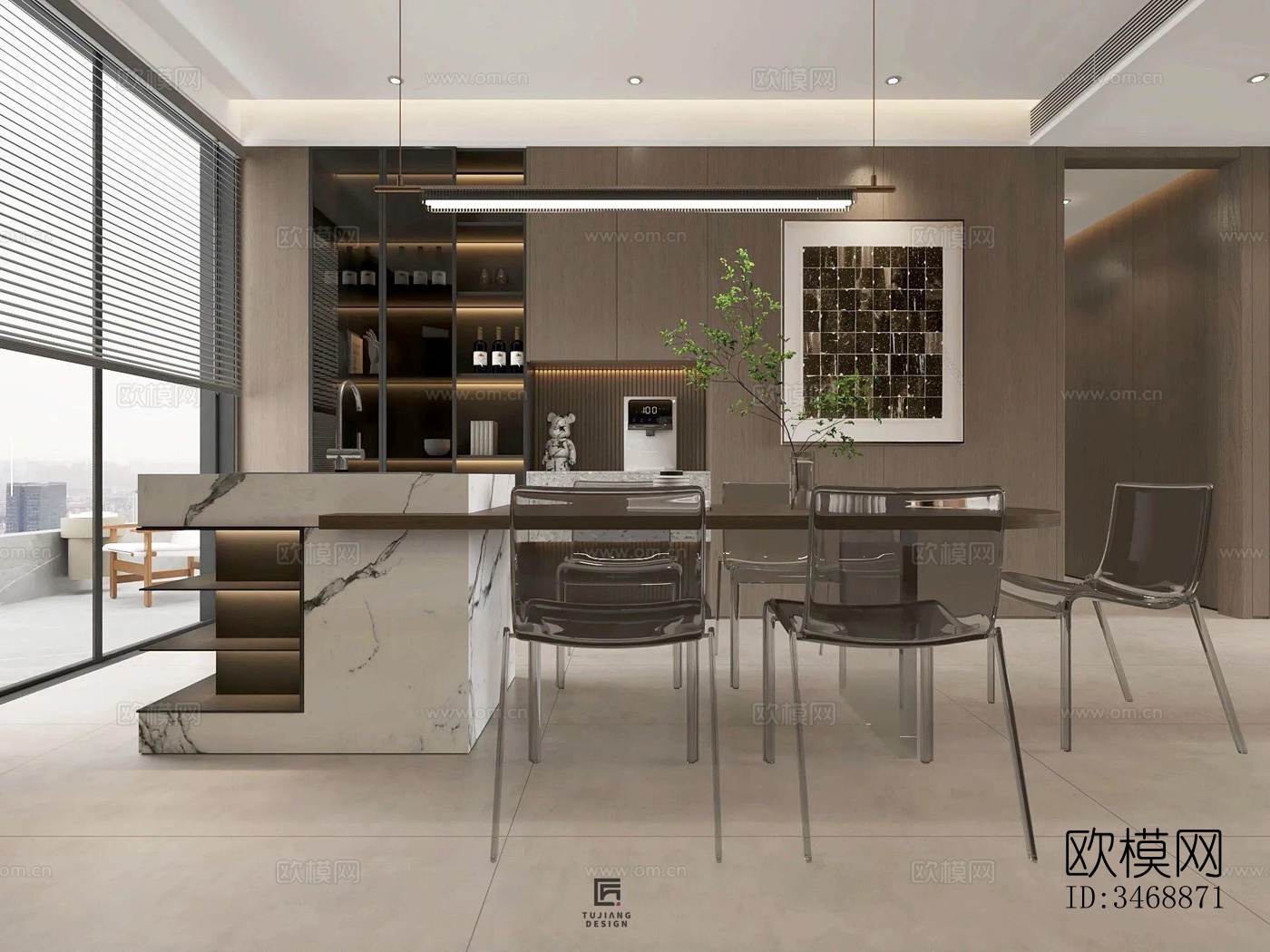 现代平层效果图下载（渲染图4）