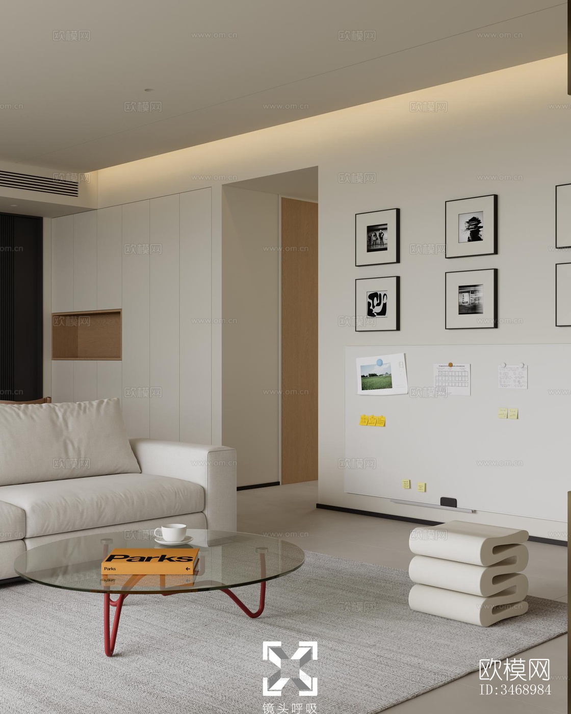 现代平层效果图下载（渲染图8）