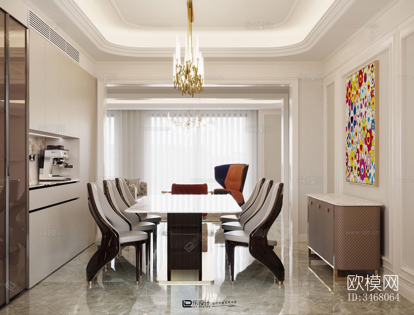 现代大平层效果图下载（渲染图11）