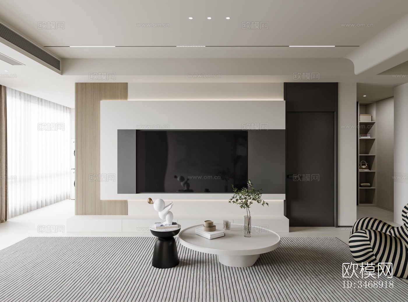 现代平层效果图下载（渲染图1）