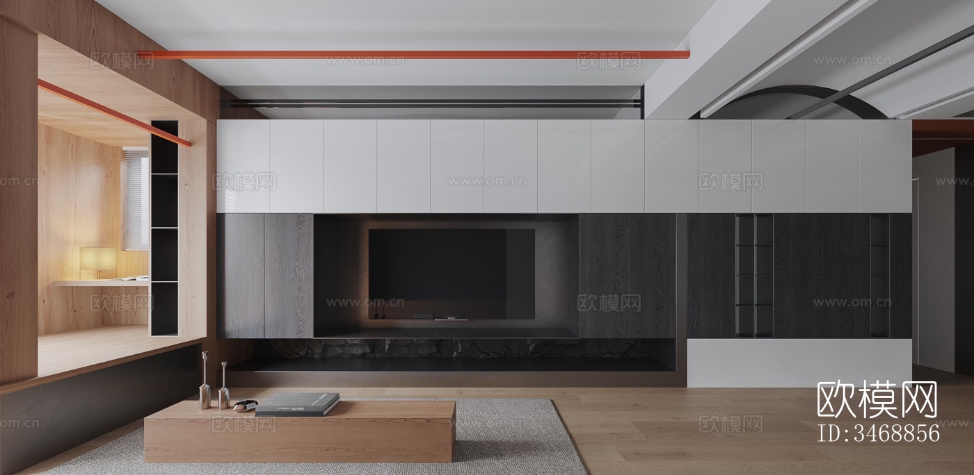 现代平层效果图下载（渲染图9）