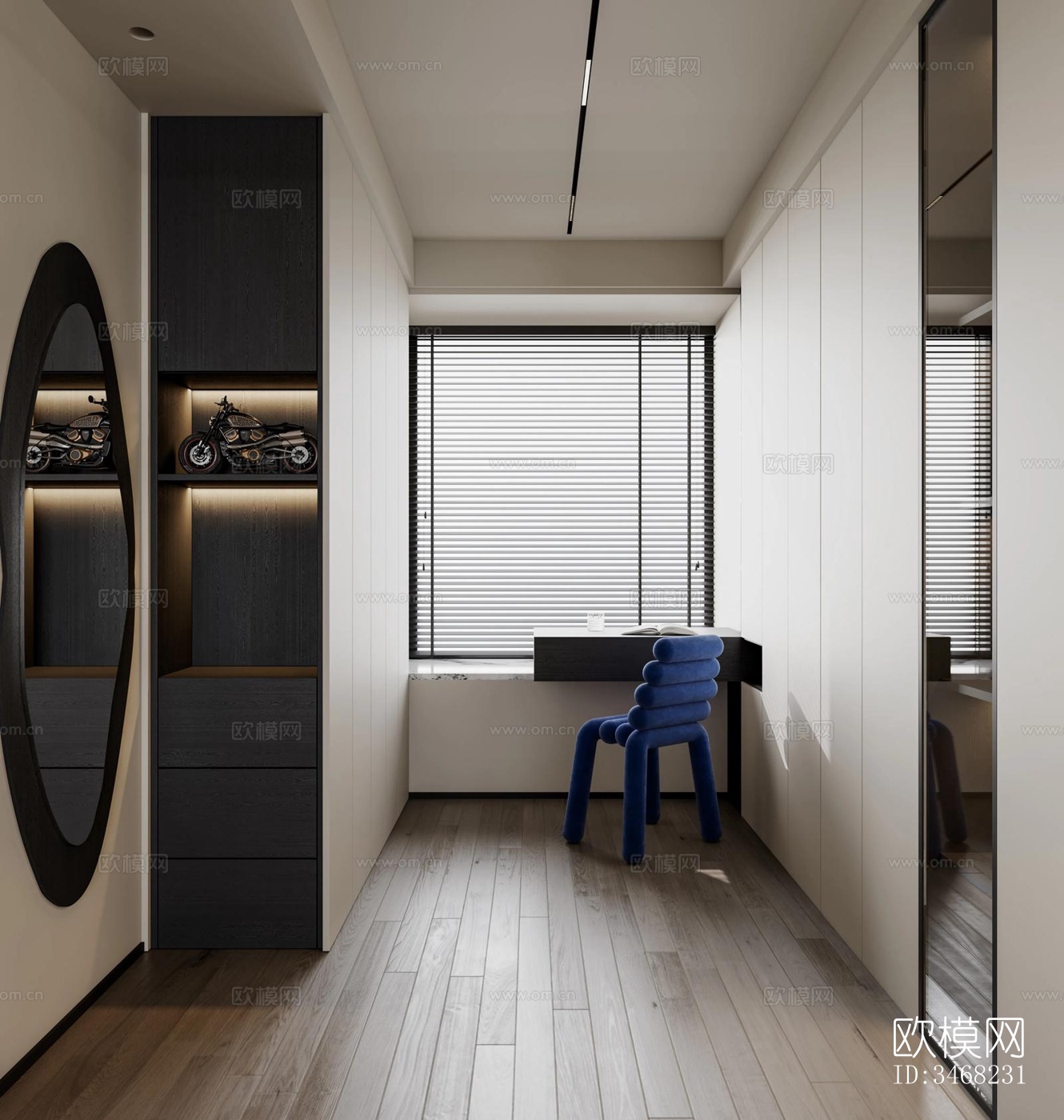 现代大平层效果图下载（渲染图9）