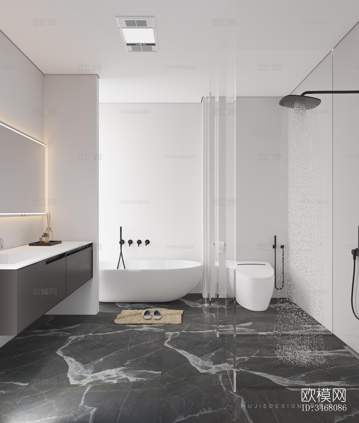 现代大平层效果图下载（渲染图5）