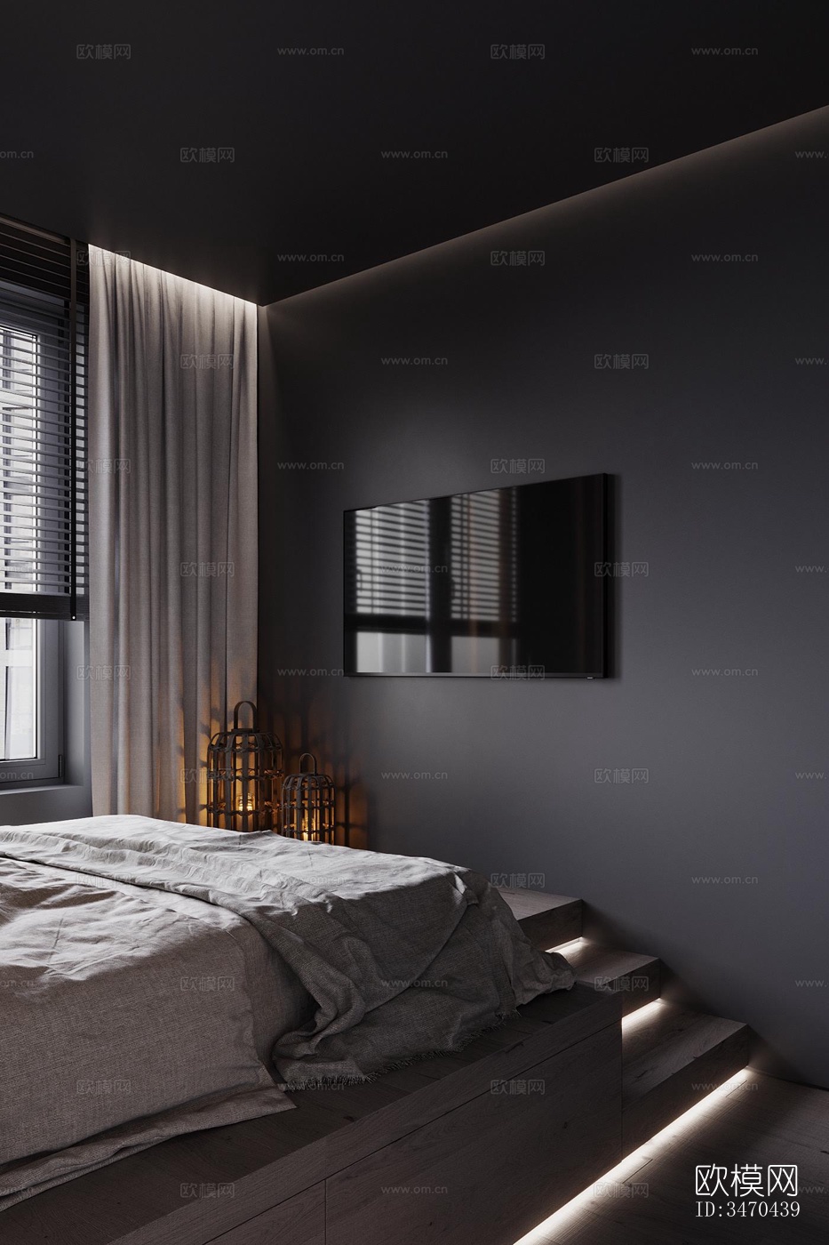 现代平层效果图下载（渲染图9）