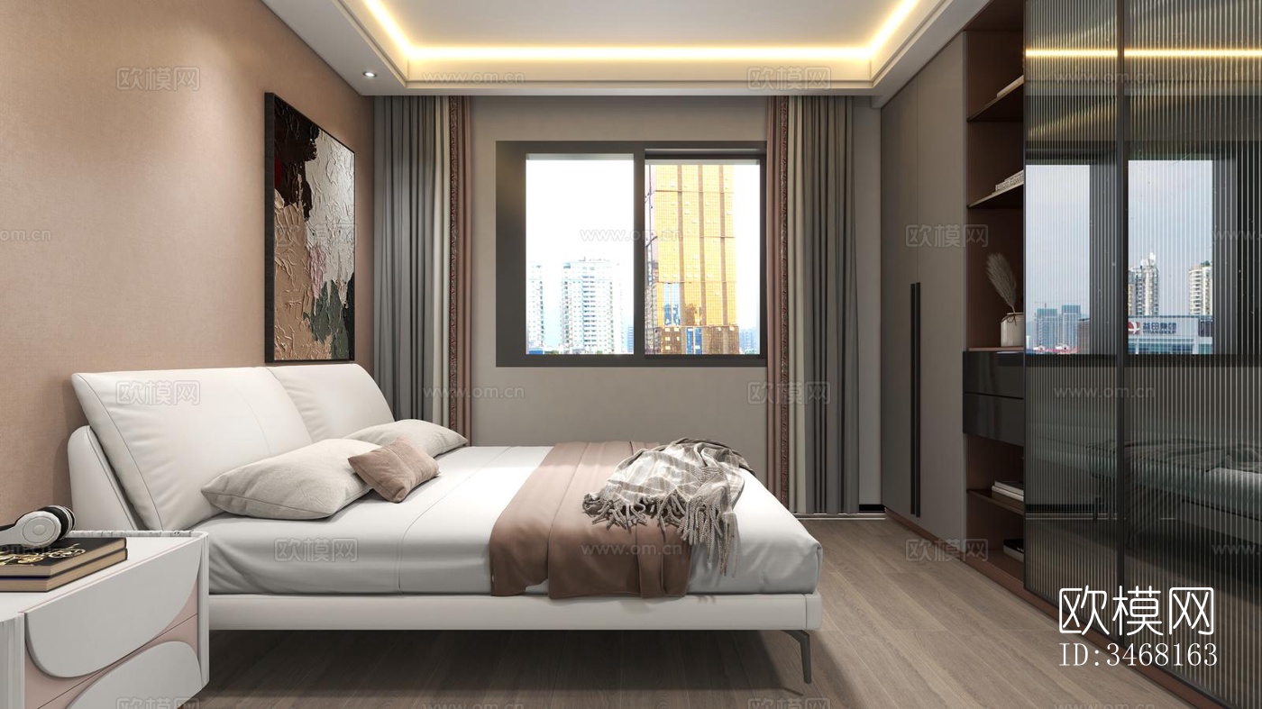 现代大平层效果图下载（渲染图5）