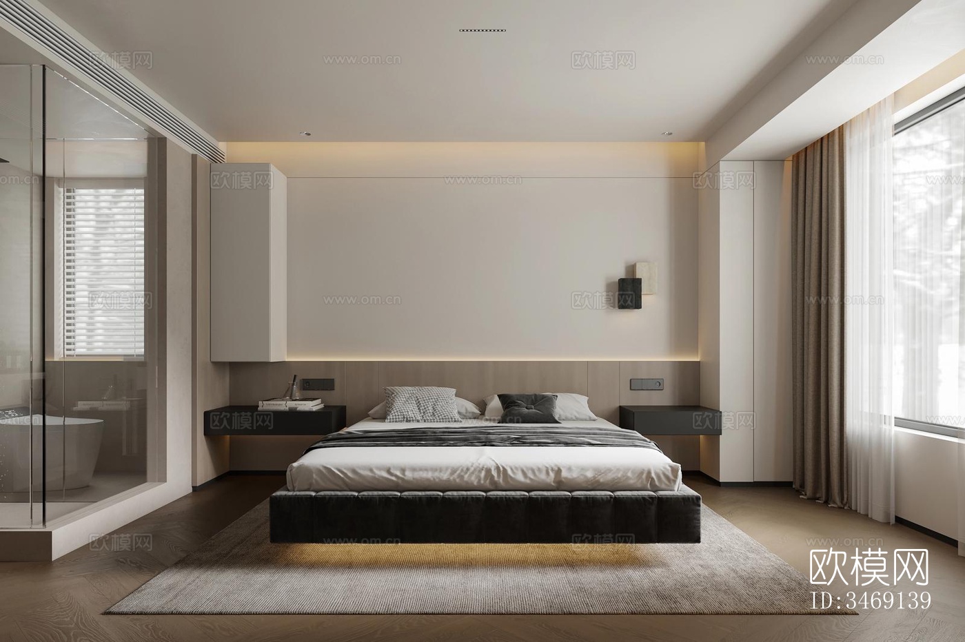 现代平层效果图下载（渲染图12）