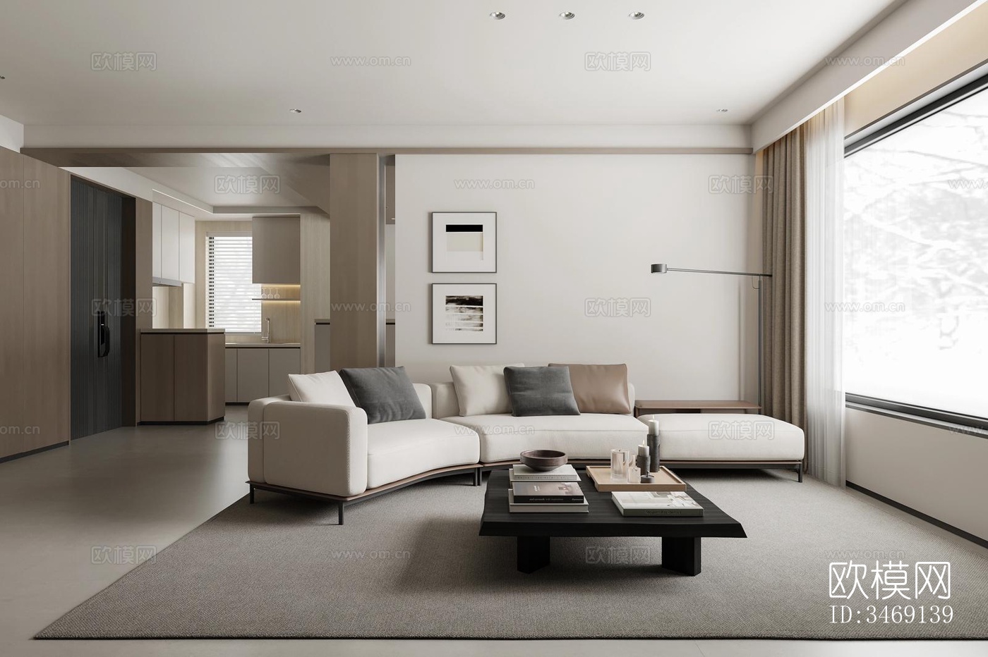 现代平层效果图下载（渲染图16）