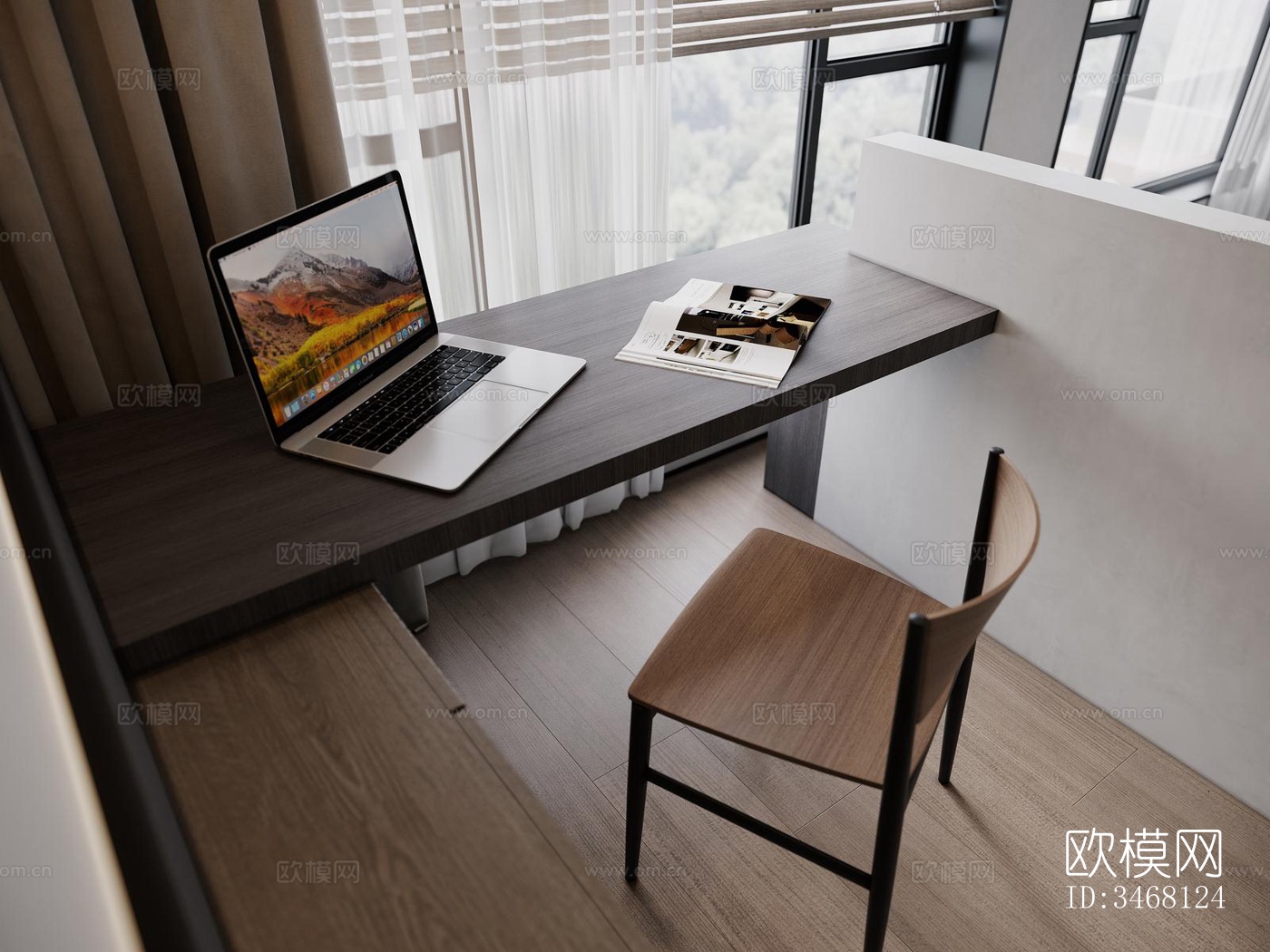 现代大平层效果图下载（渲染图11）