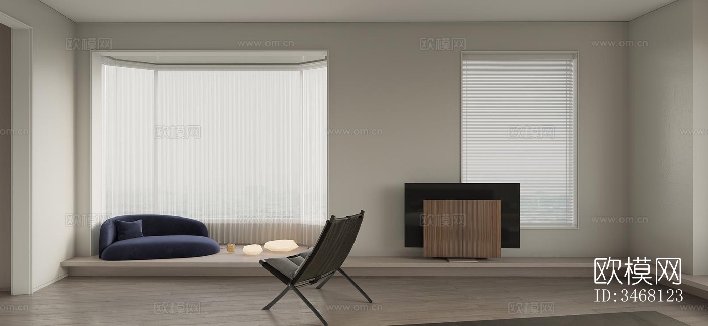 现代大平层效果图下载（渲染图16）