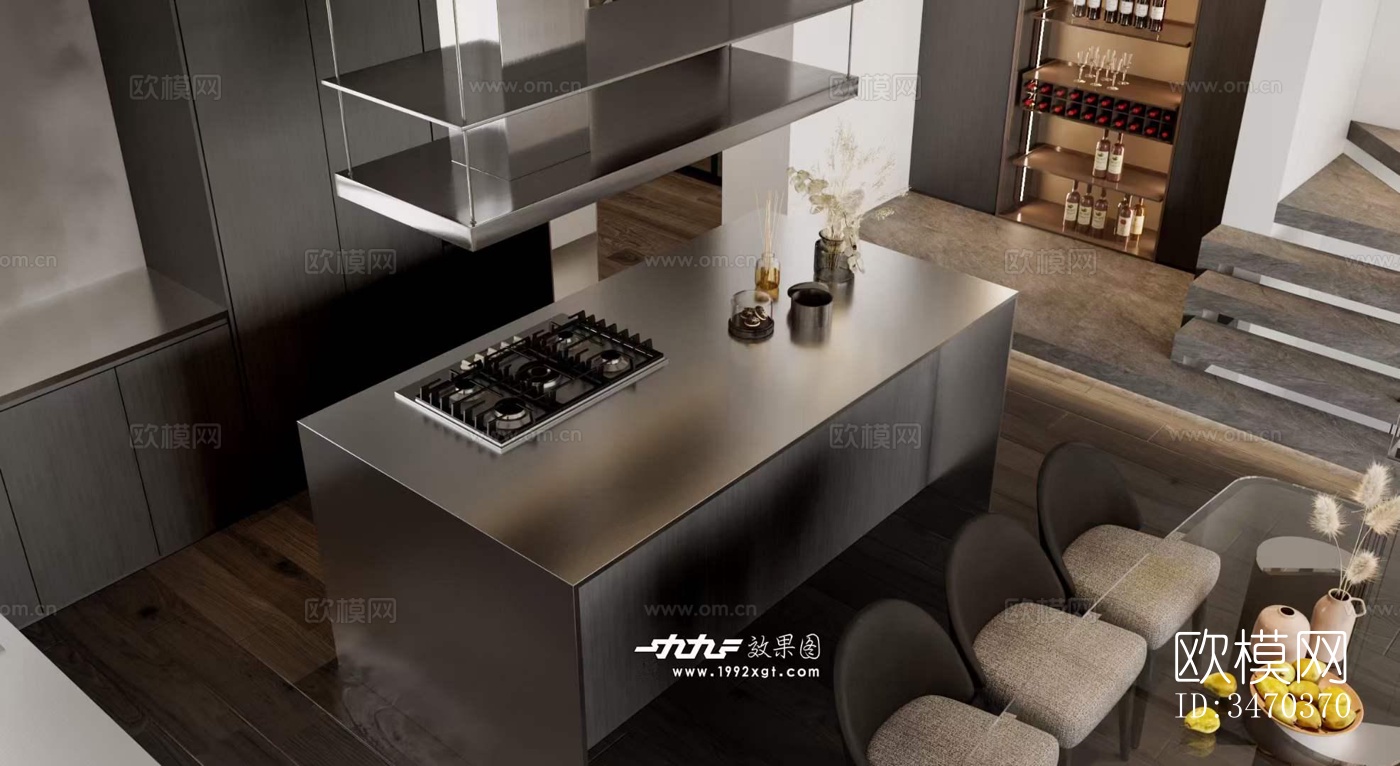 现代平层效果图下载（渲染图3）