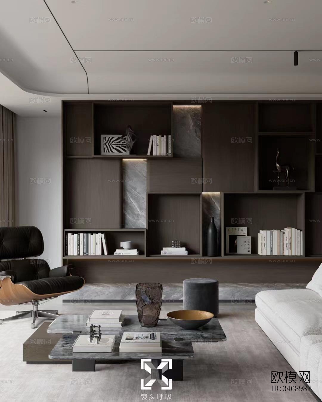 现代平层效果图下载（渲染图6）