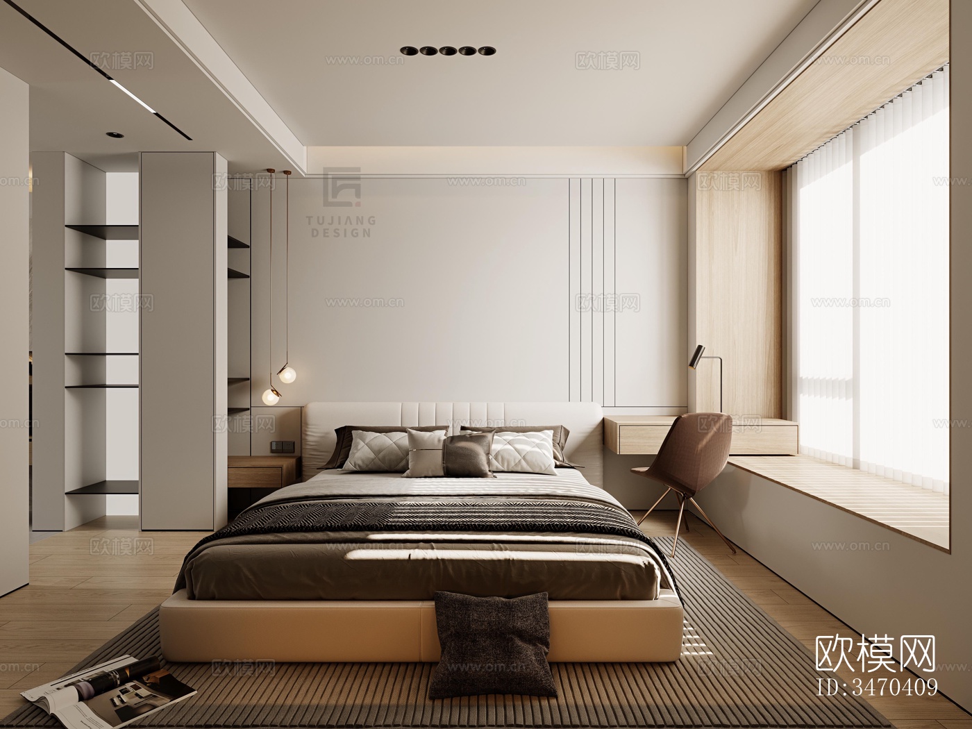 现代平层效果图下载（渲染图1）