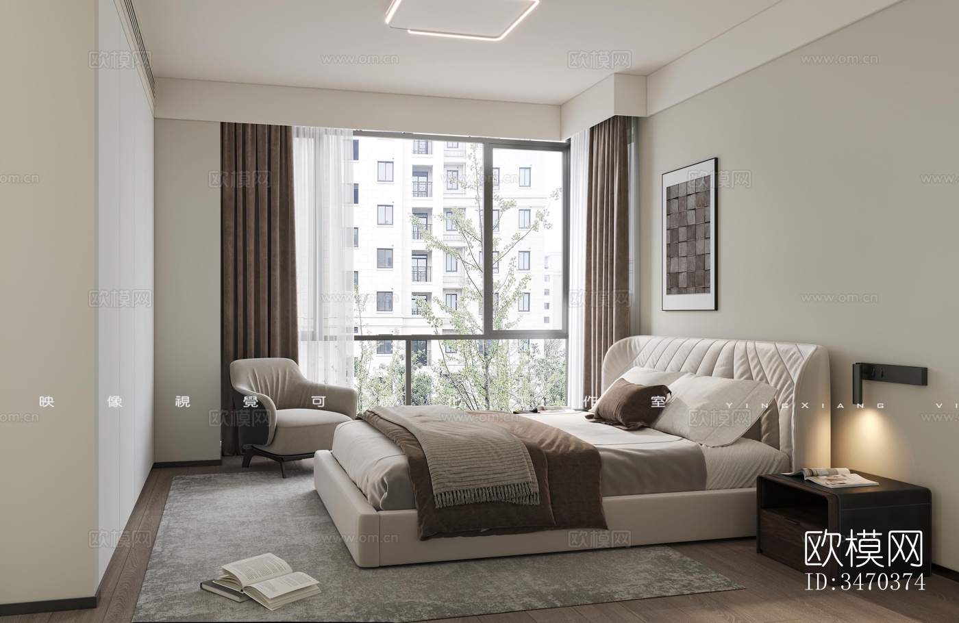 现代平层效果图下载（渲染图3）