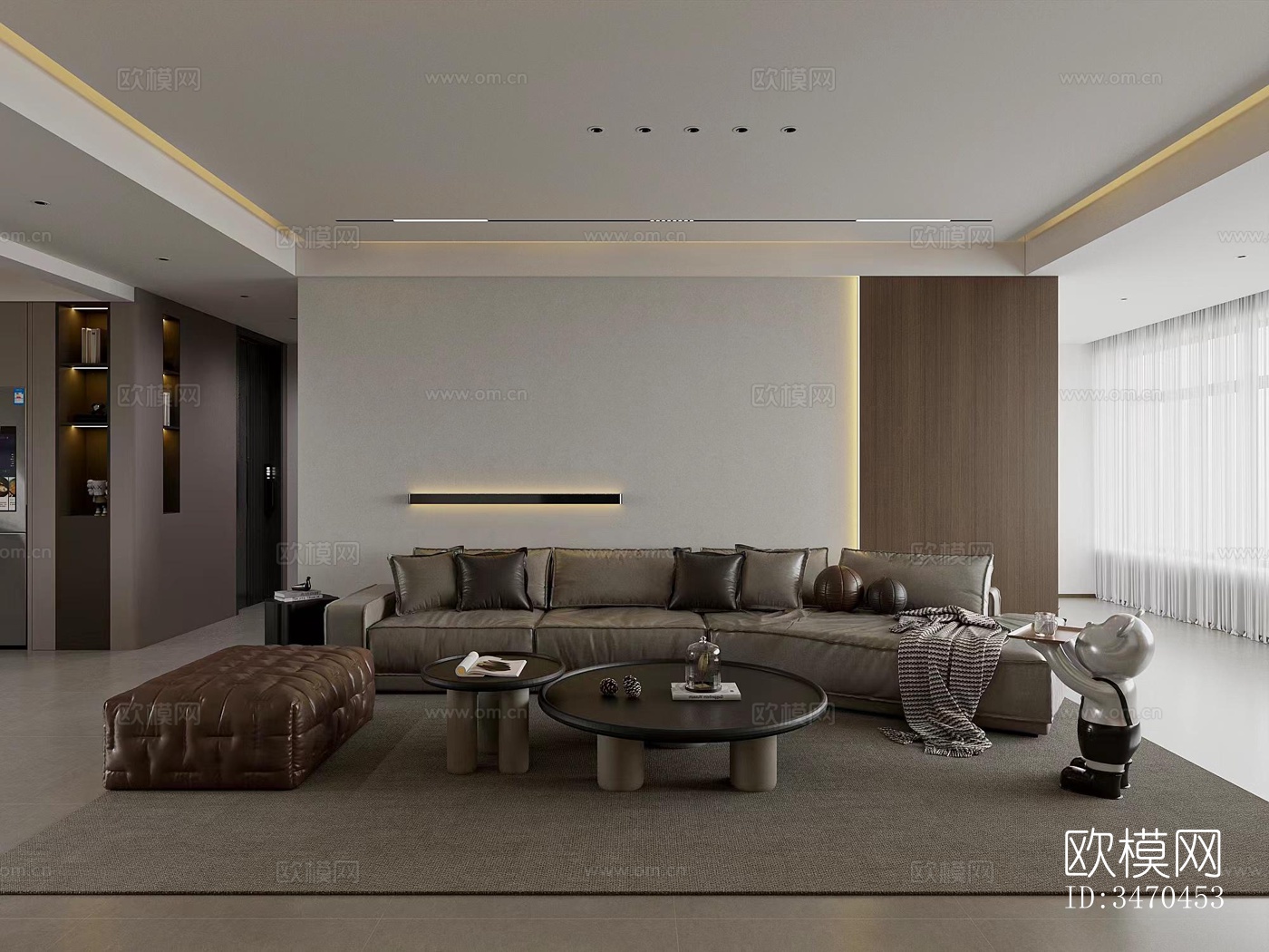 现代平层效果图下载（渲染图4）