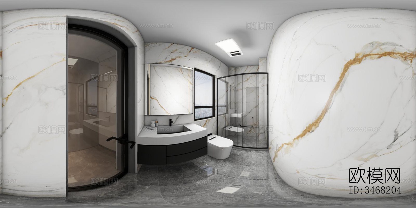 现代大平层效果图下载（渲染图3）