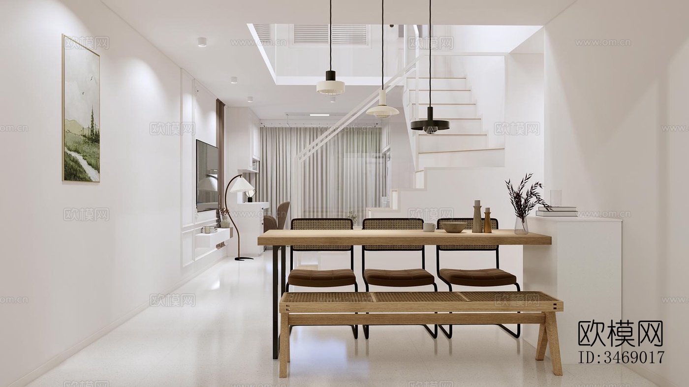 现代平层效果图下载（渲染图2）