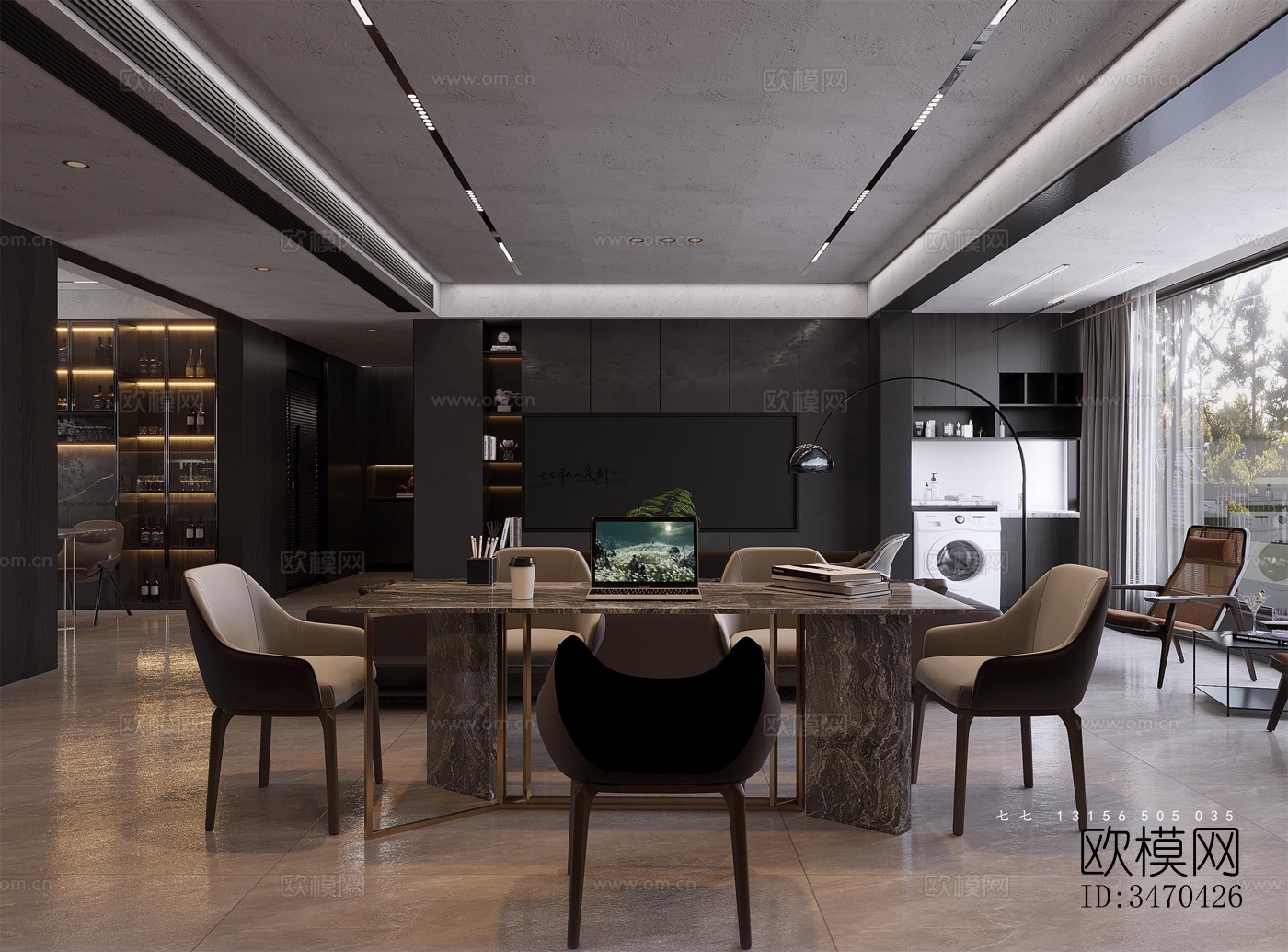 现代平层效果图下载（渲染图2）