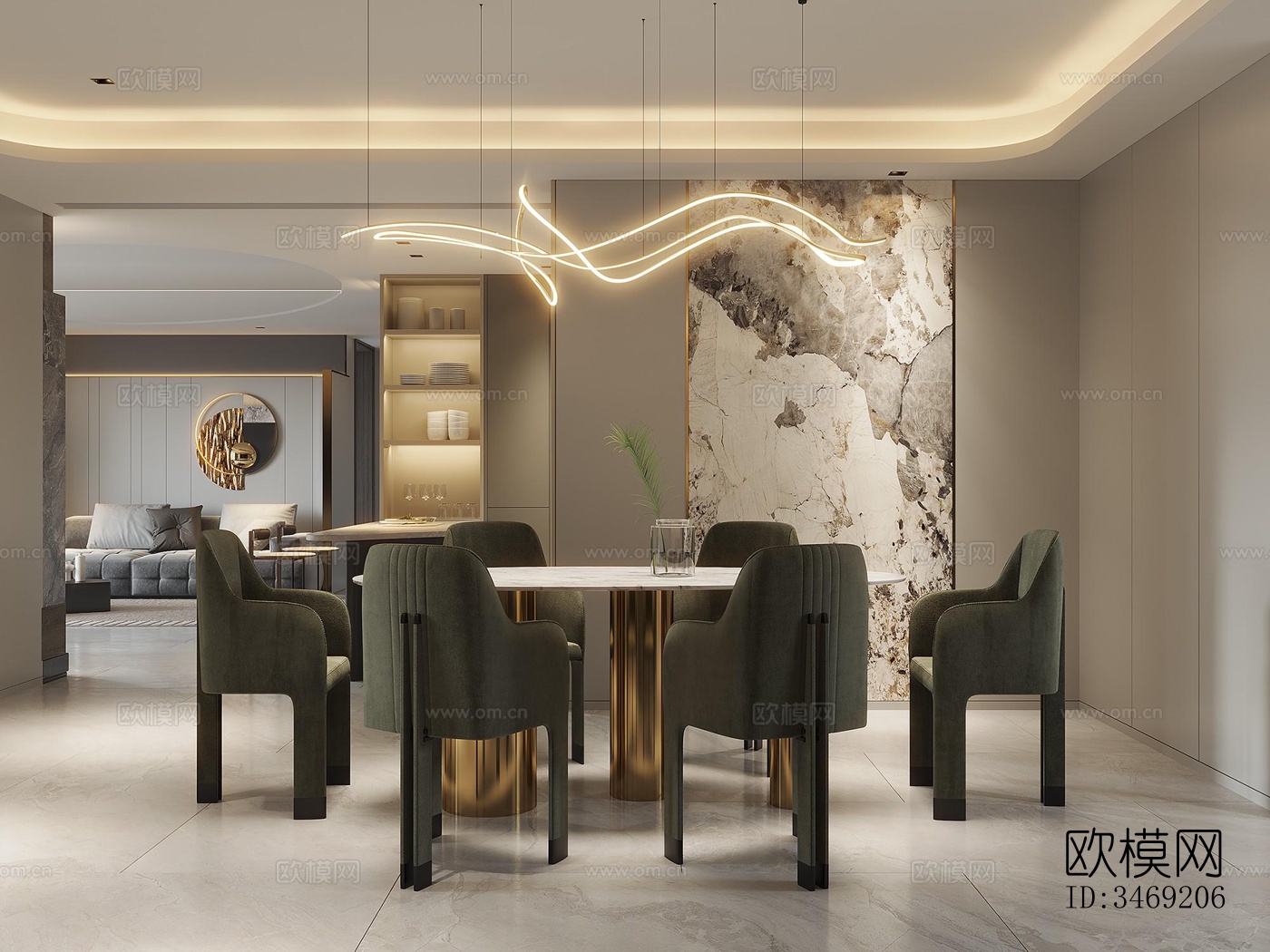 现代平层效果图下载（渲染图5）