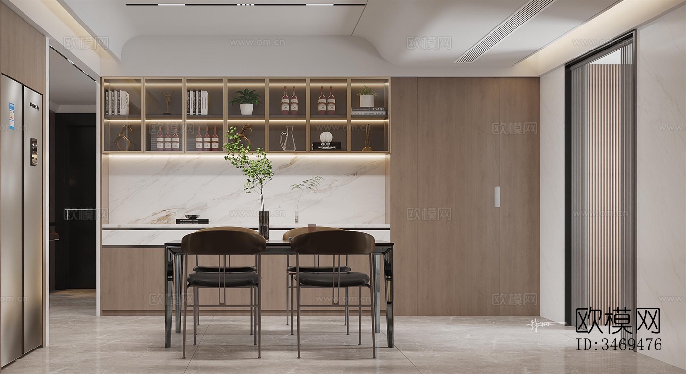 现代平层效果图下载（渲染图3）