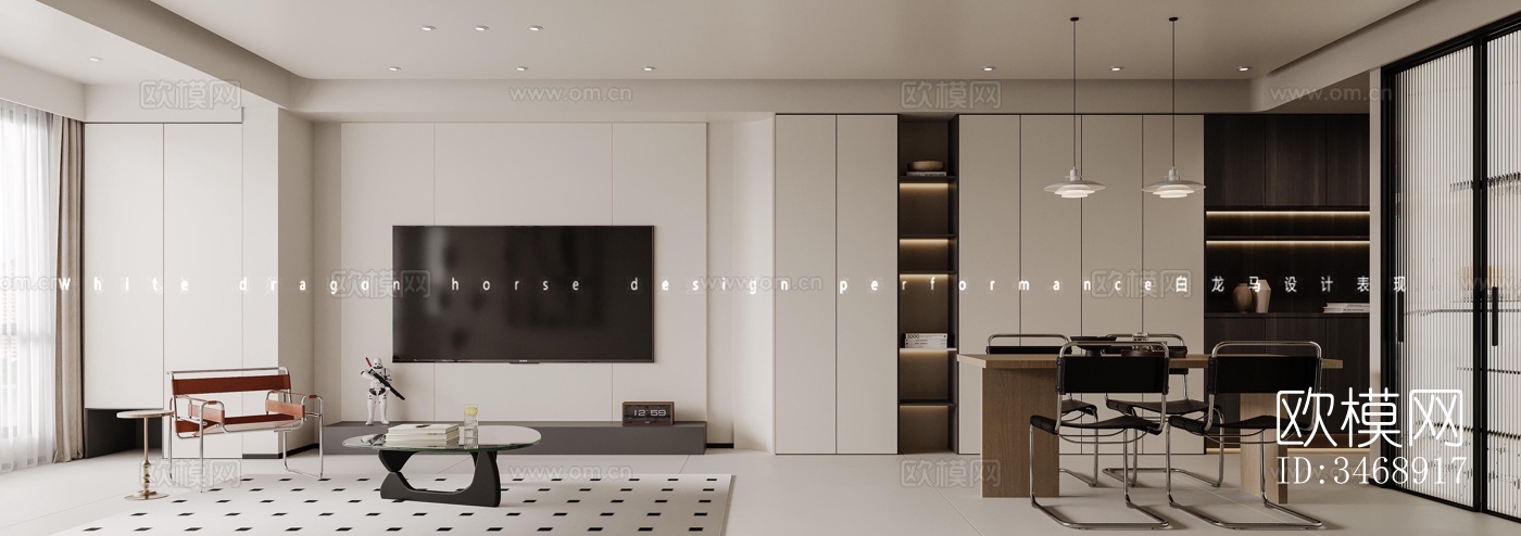 现代平层效果图下载（渲染图2）