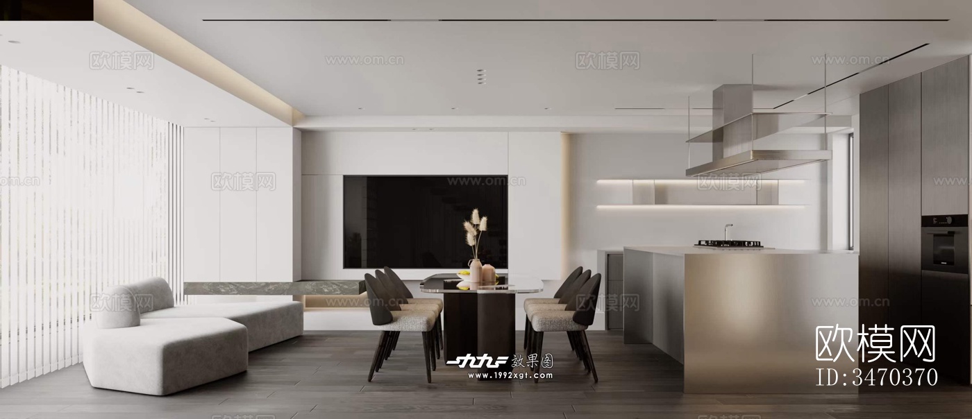 现代平层效果图下载（渲染图2）