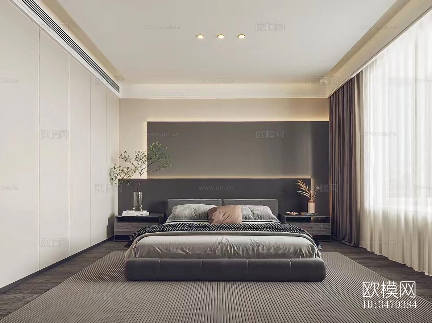 现代平层效果图下载（渲染图4）