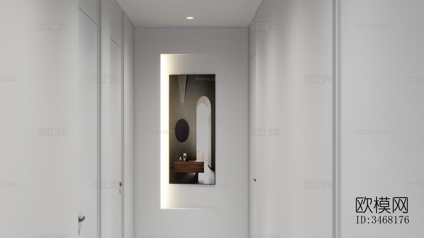 现代大平层效果图下载（渲染图3）