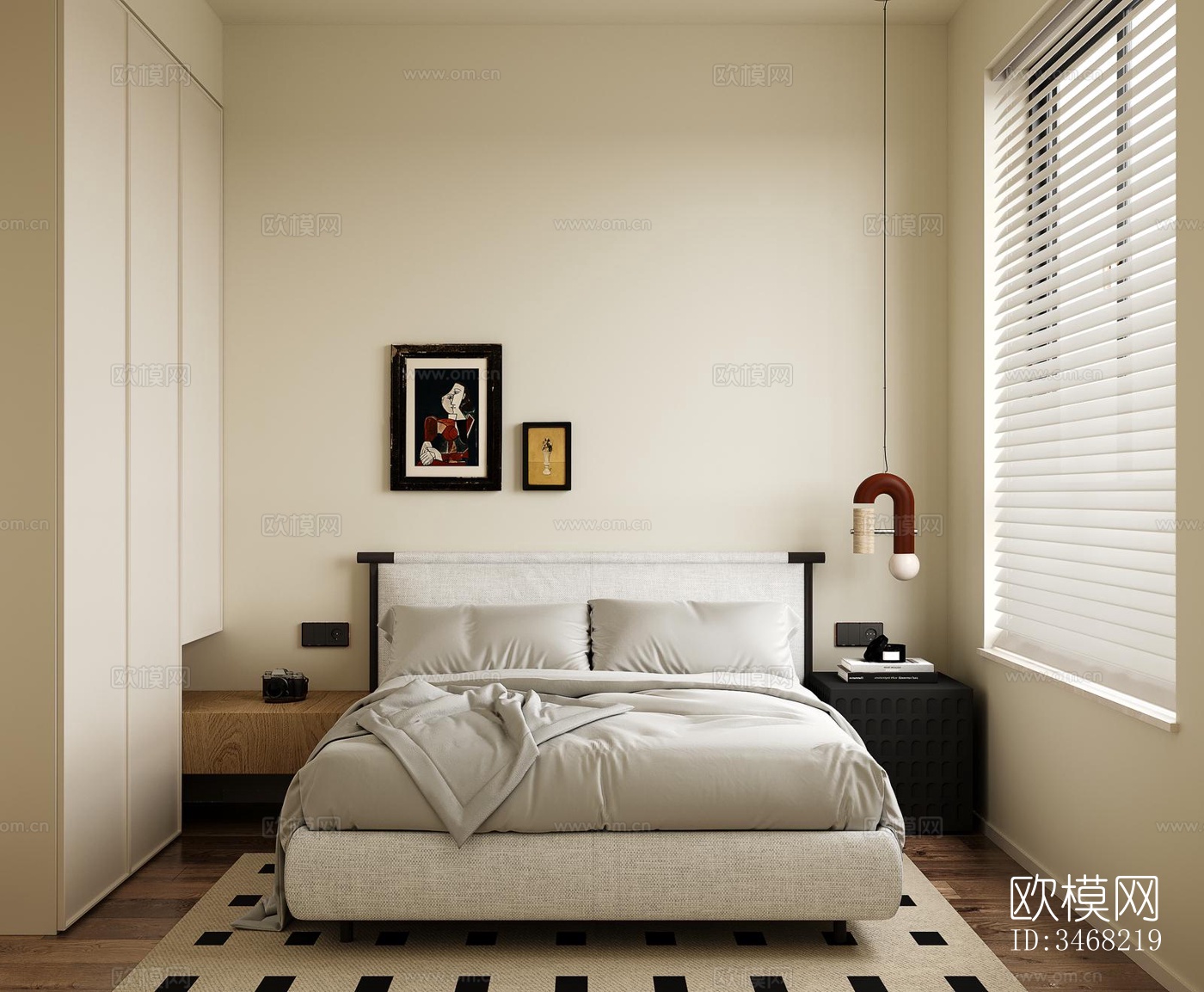 现代大平层效果图下载（渲染图2）