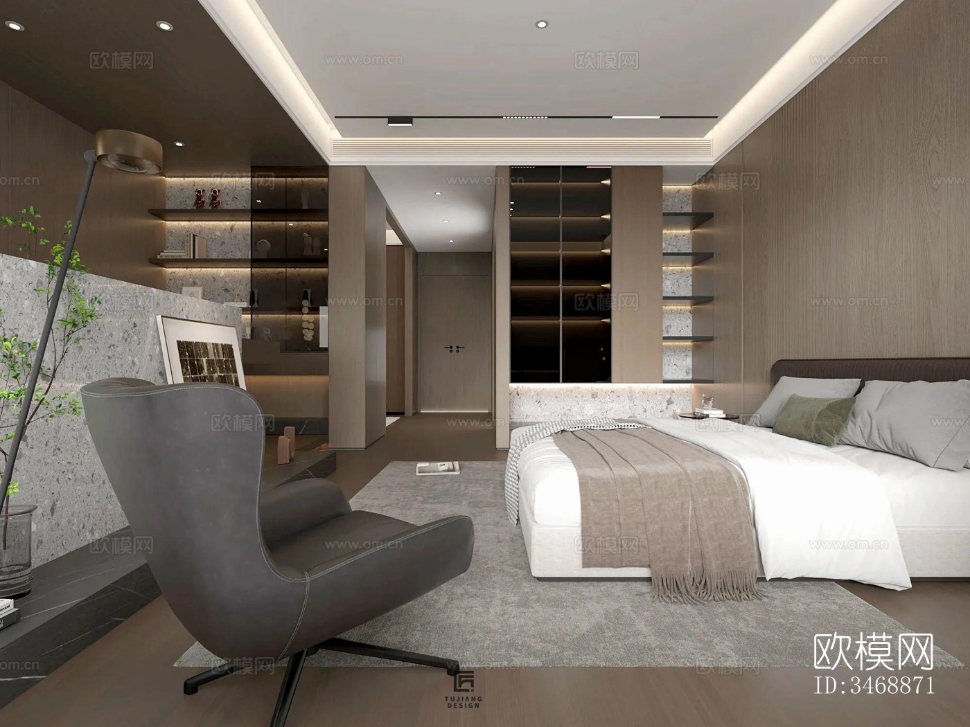 现代平层效果图下载（渲染图5）