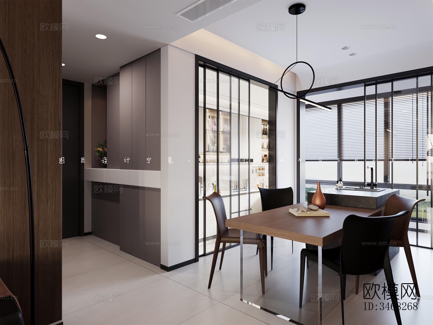 现代平层效果图下载（渲染图4）