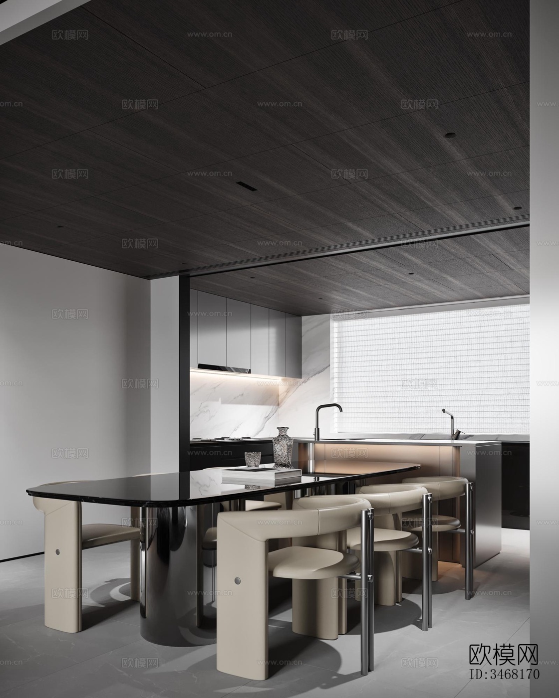 现代大平层效果图下载（渲染图7）