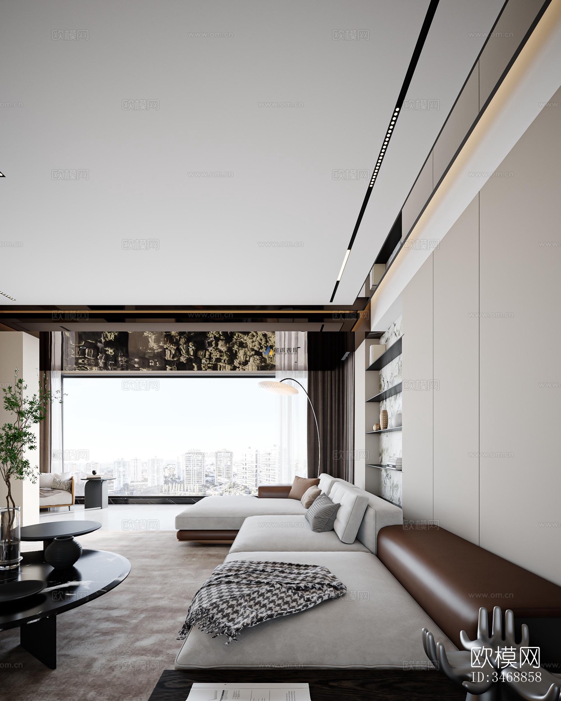 现代平层效果图下载（渲染图3）