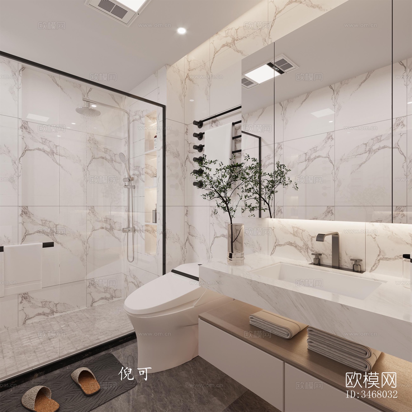 现代大平层效果图下载（渲染图11）