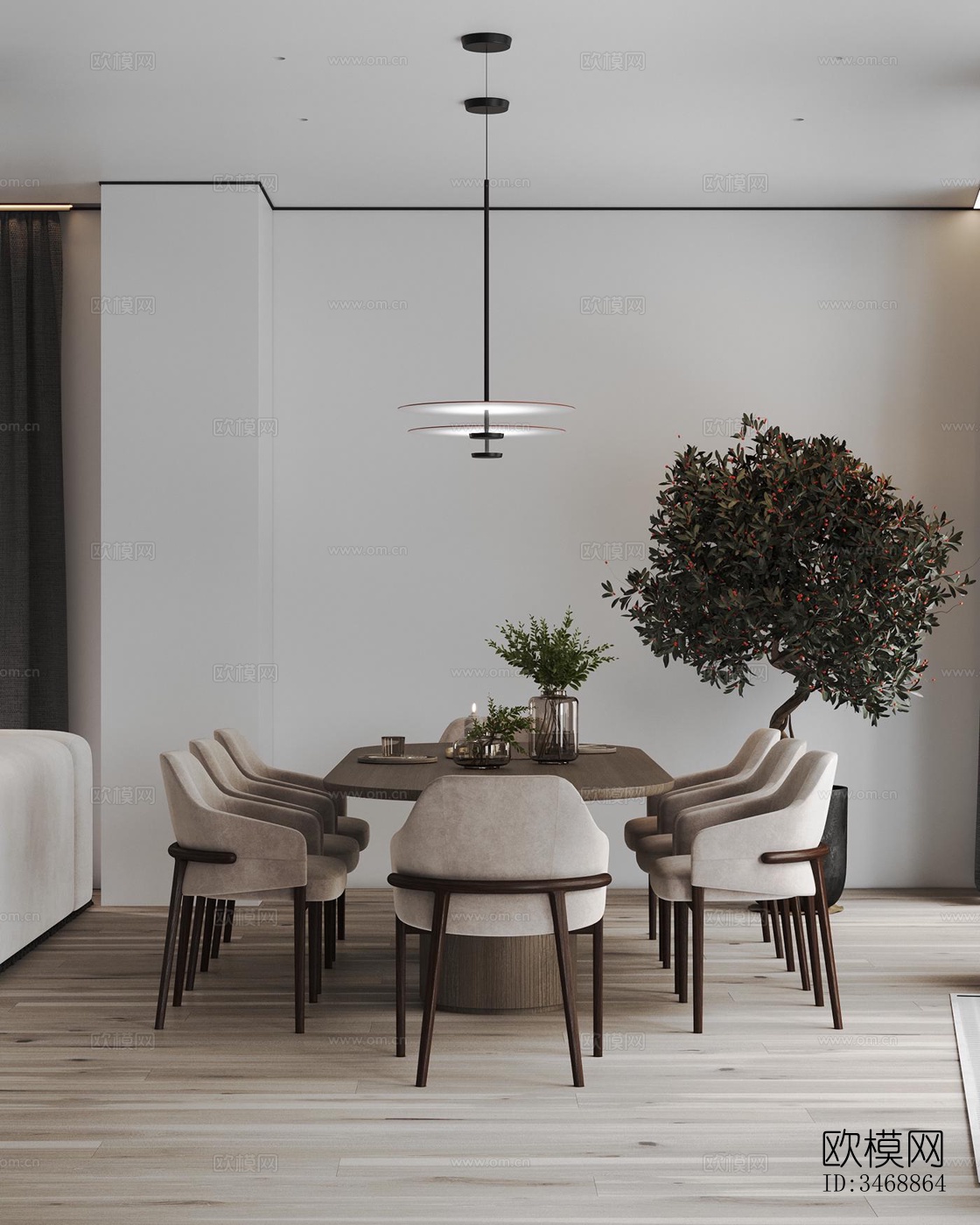 现代平层效果图下载（渲染图11）