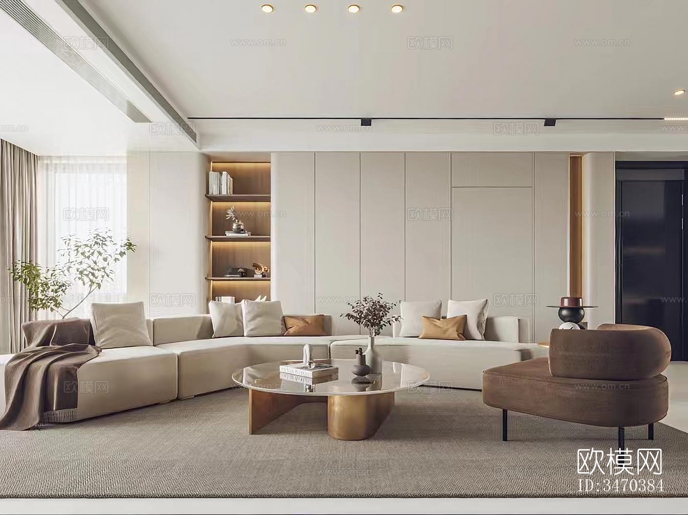 现代平层效果图下载（渲染图2）