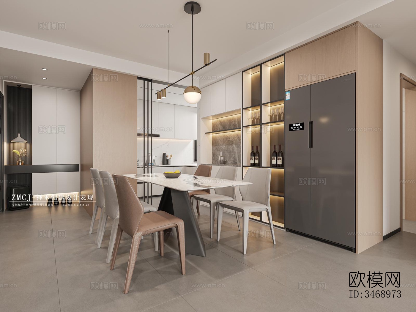 现代平层效果图下载（渲染图1）