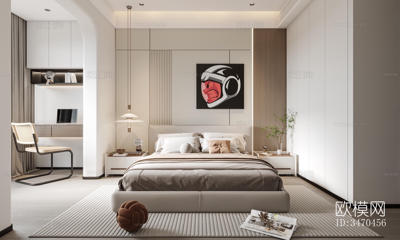 现代平层效果图下载（渲染图4）