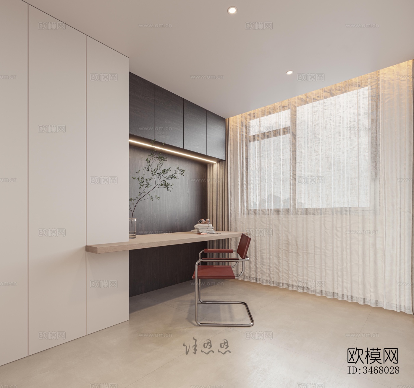 现代大平层效果图下载（渲染图5）