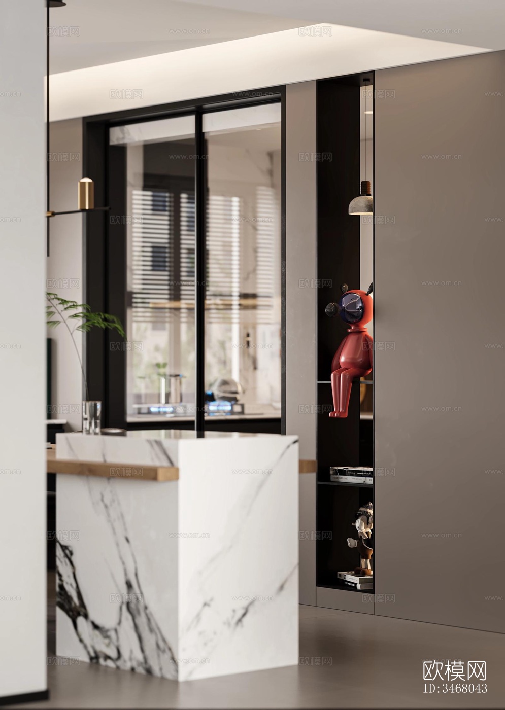 现代大平层效果图下载（渲染图10）