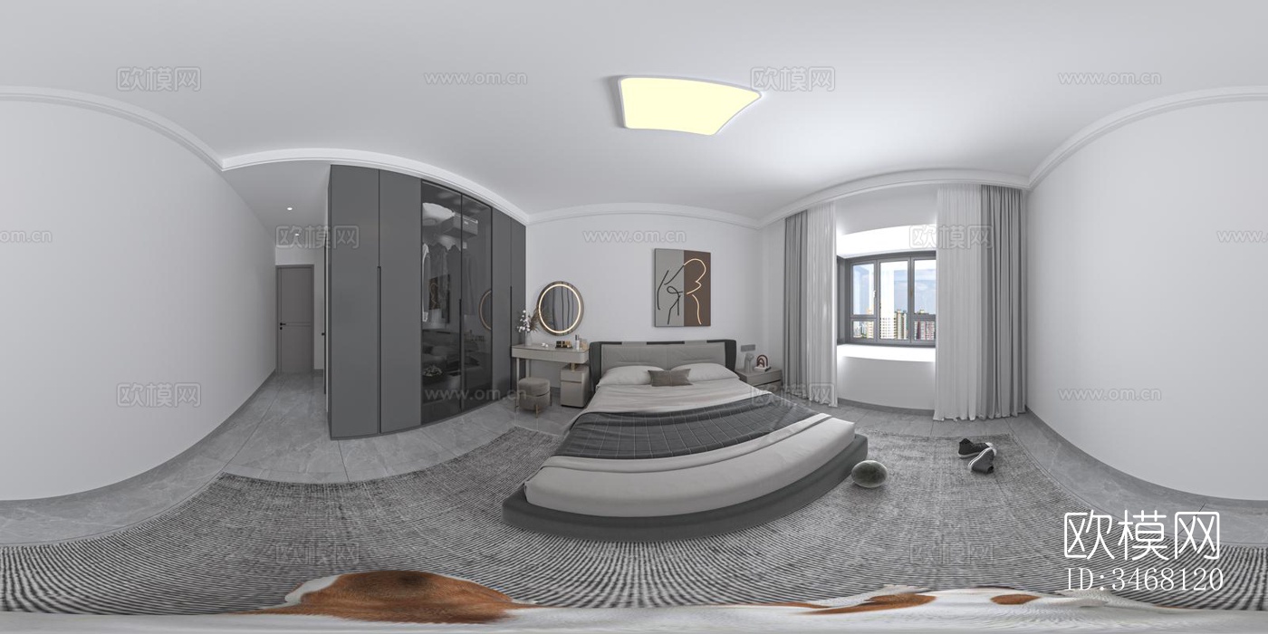 现代大平层效果图下载（渲染图10）