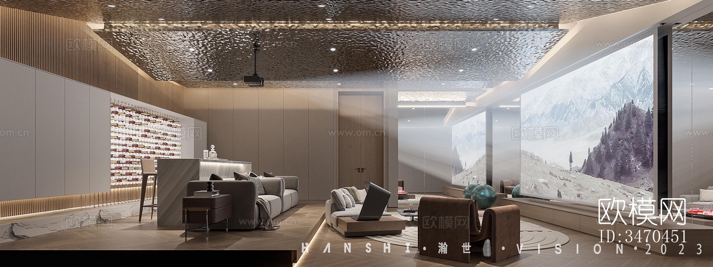 现代平层效果图下载（渲染图5）