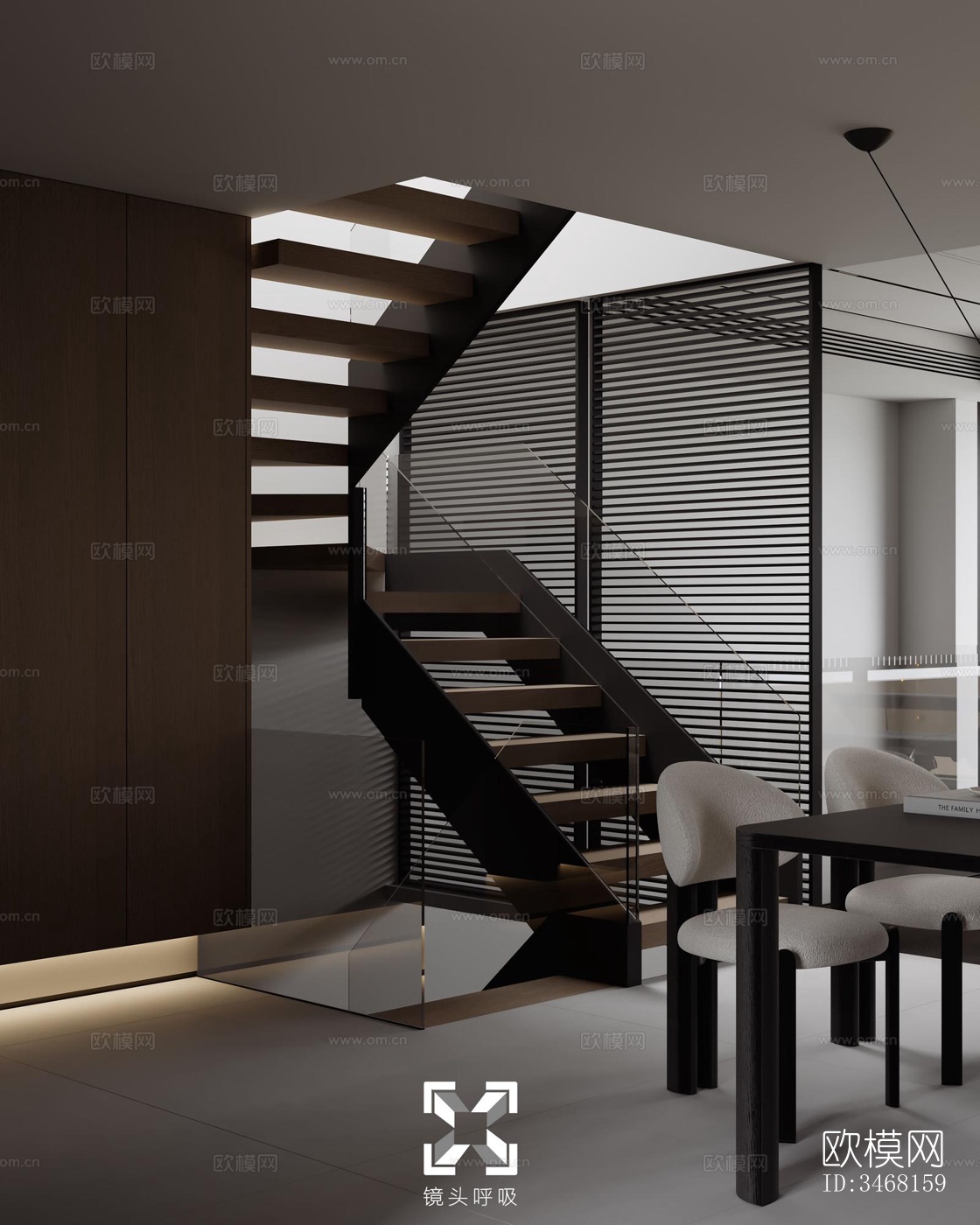 现代大平层效果图下载（渲染图2）