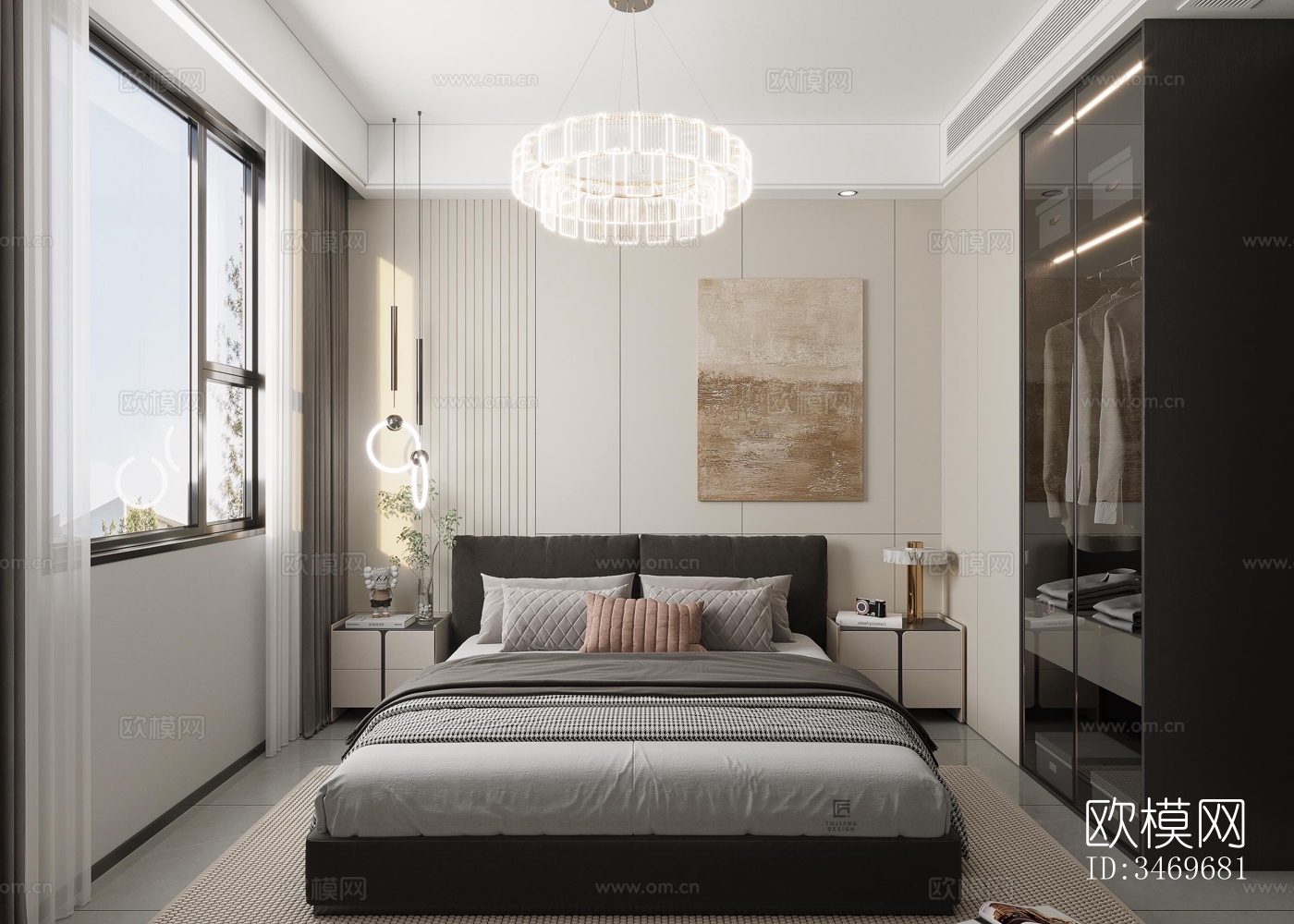 现代平层效果图下载（渲染图3）