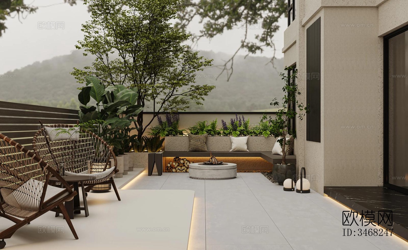 现代大平层效果图下载（渲染图16）