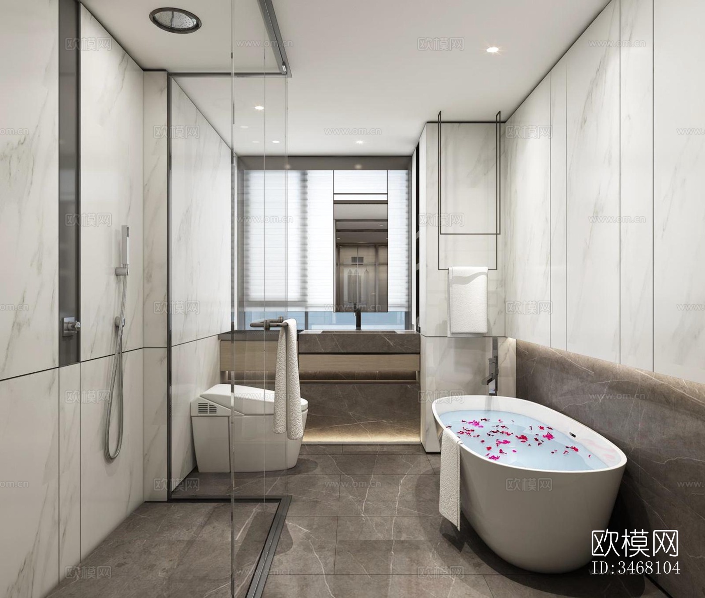 现代大平层效果图下载（渲染图9）