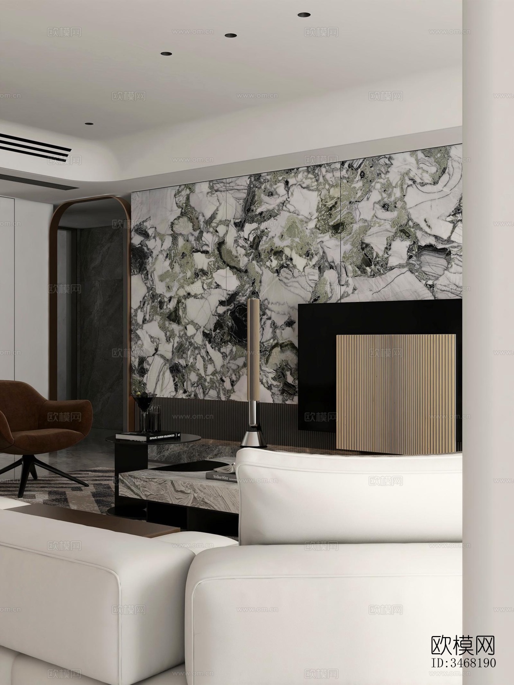 现代大平层效果图下载（渲染图18）