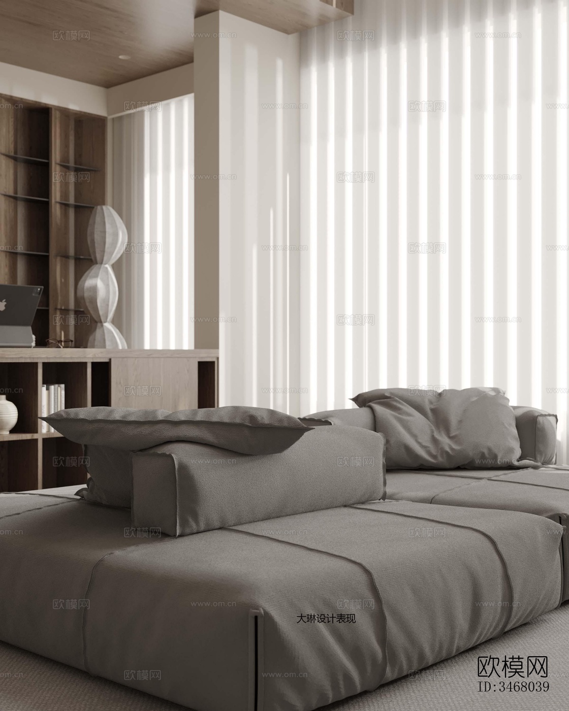 现代大平层效果图下载（渲染图15）