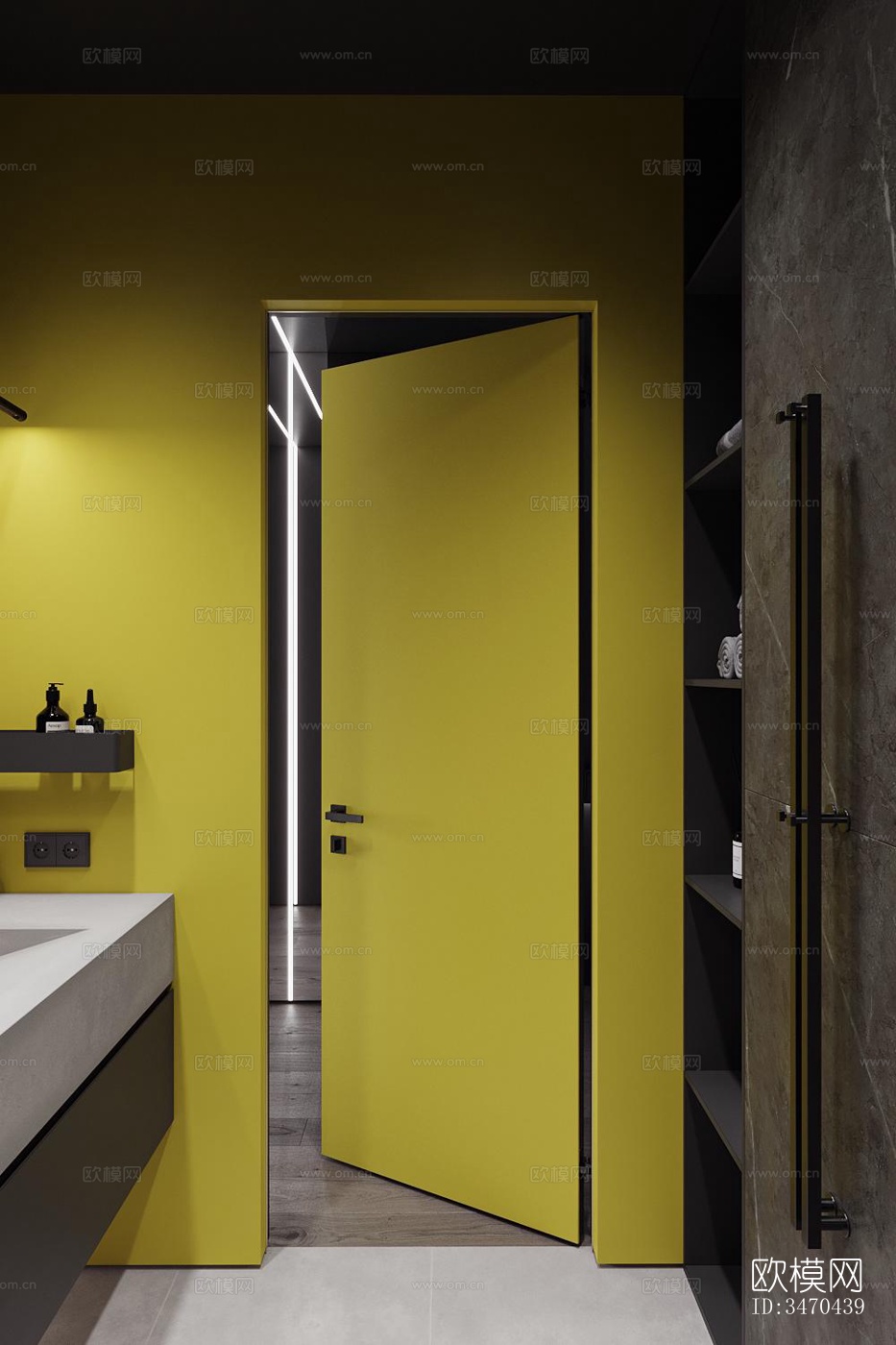 现代平层效果图下载（渲染图18）