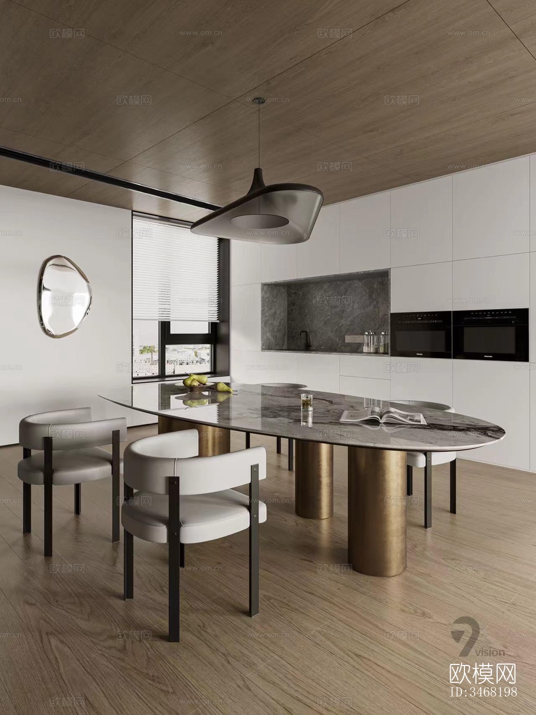 现代大平层效果图下载（渲染图11）